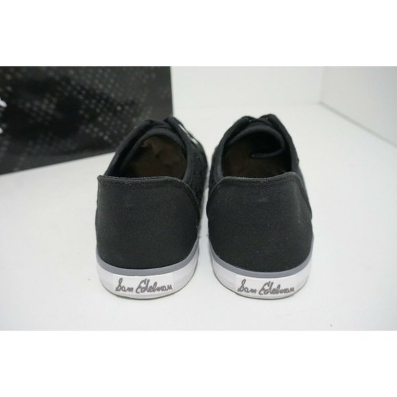 Sam Edelman Haylie Black Lace Suede Women's Lace Up Flats Sneakers US 8 - Picture 4 of 9